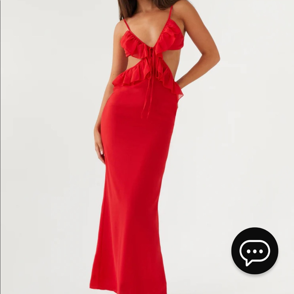 Peppermayo Klamath cutout red backless dress